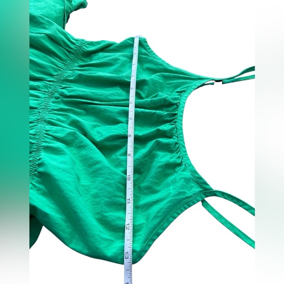 Zara Girls Green Cotton Tiered Dress Spaghetti Straps Size 11–12 - Picture 5 of 8